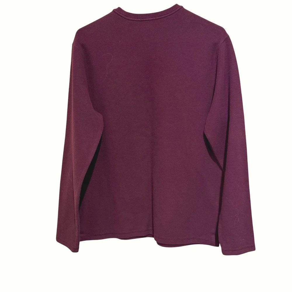 Banana Republic Men Med Crewneck Pullover Sweater Burgundy Cotton Blend Stretch